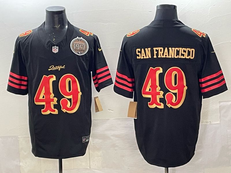 Men 2025 San Francisco 49ers #49 San francisco black 5th generation Nike Limited NFL Jersey style 0012